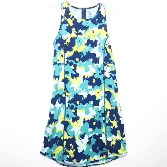 Title Nine Floral Athletic Dress S Blue & Green - Picture 1 of 6